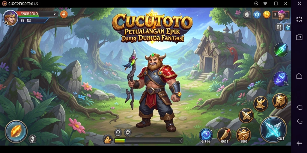 Screenshot gameplay <strong>CUCUTOTO</strong> dengan pertarungan seru dan grafis menakjubkan.