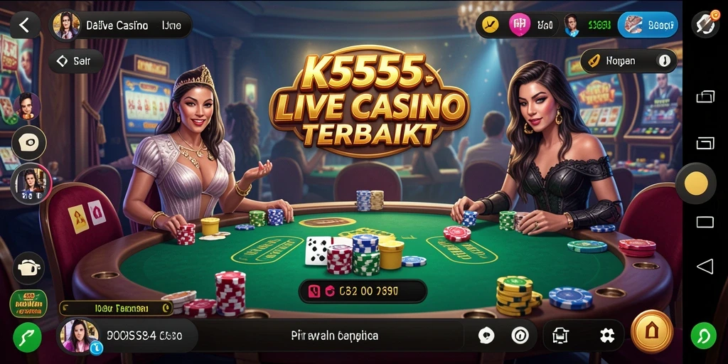 Tampilan menarik gameplay Live Casino K5555 dengan streaming langsung dan dealer profesional.