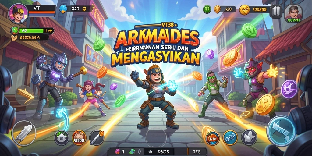 Tampilan menarik dari gameplay seru VT38 di layar ponsel.